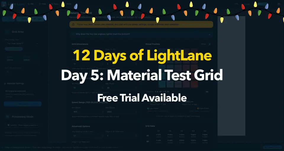 Preview image for Material Test Grid for Laser Engraving | Light Lane
